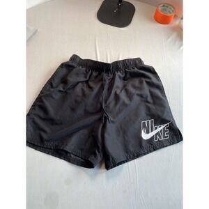 Nike Men's Woven Flow Shorts Black Large Graphic Swoosh Logo Size Medium M